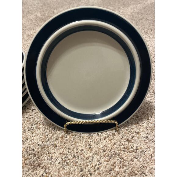 (7) Anemone Blue by Arabia of Finland Salad Plates Set Of 7 Vintage Denmark - Picture 1 of 5